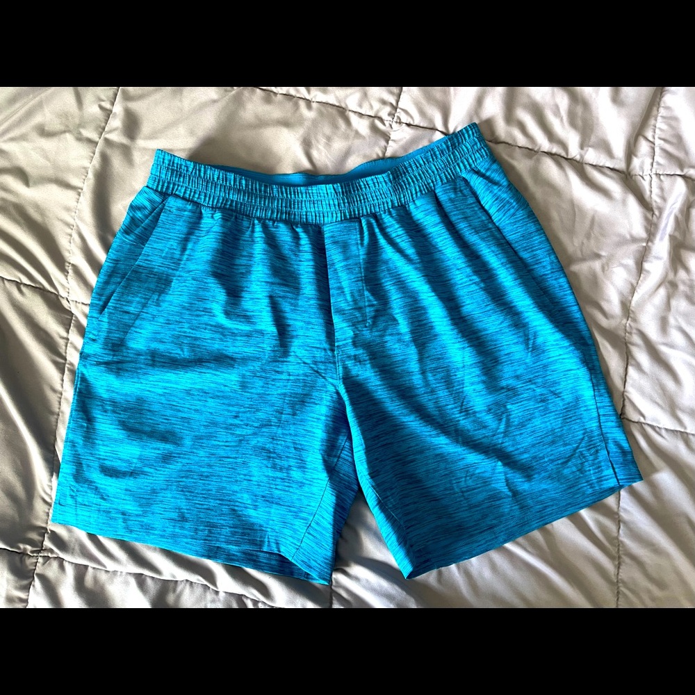 Lululemon Men’s short.Color:Blue/Teal.License to Train Linerless Short 7".
